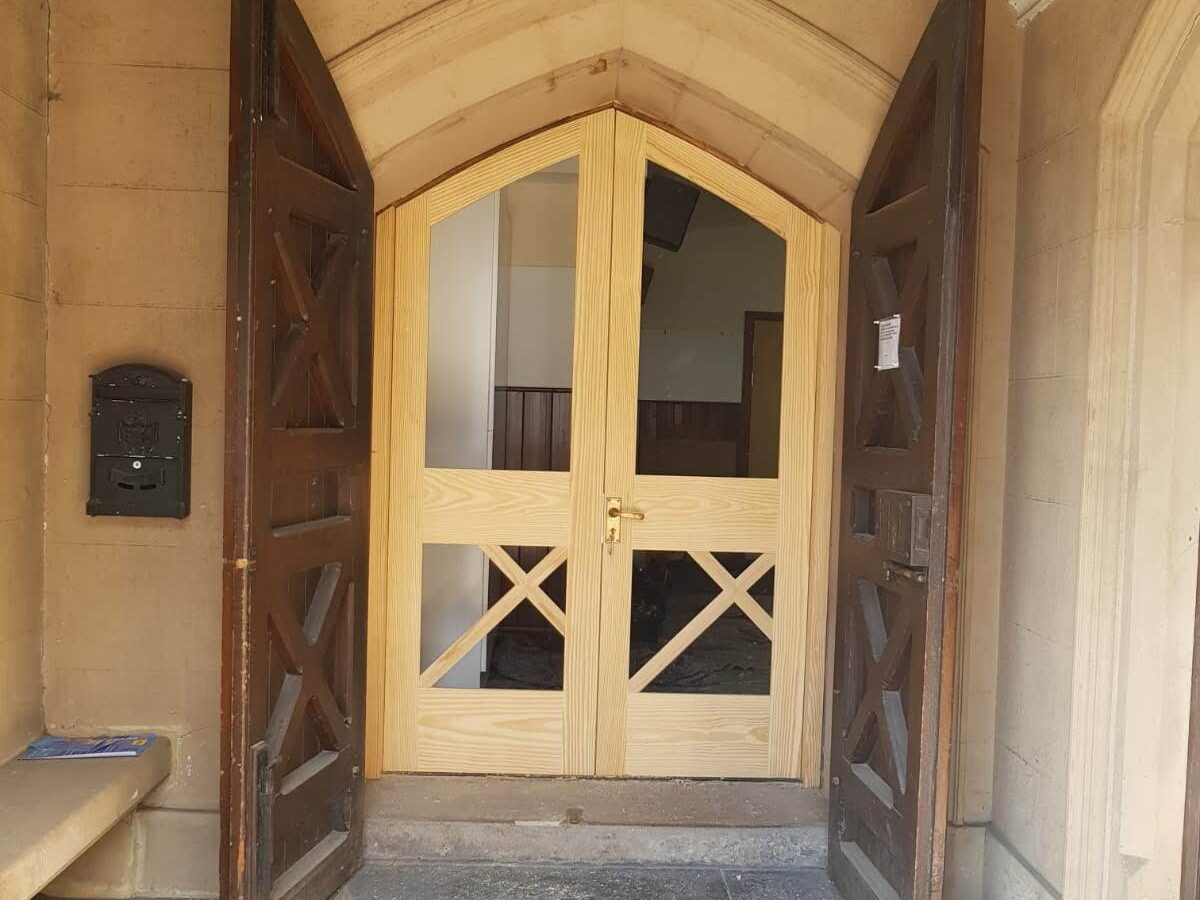 Beautifully crafted church doors in Scotland